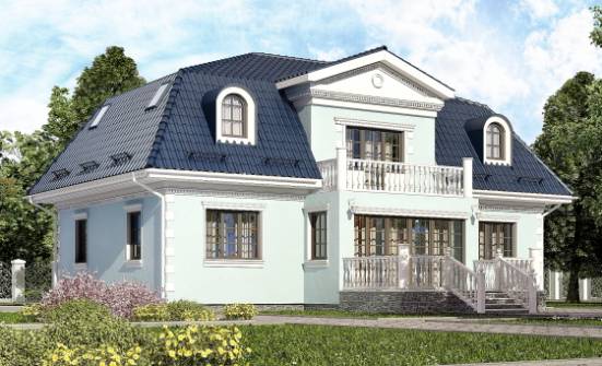 210-004-Л Проект двухэтажного дома мансардой, красивый коттедж из теплоблока Шадринск | Проекты домов от House Expert