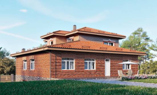 380-002-Л Проект трехэтажного дома, гараж, уютный коттедж из кирпича Далматово | Проекты домов от House Expert