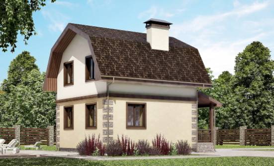 070-004-П Проект двухэтажного дома с мансардным этажом, недорогой загородный дом из арболита Шумиха | Проекты домов от House Expert