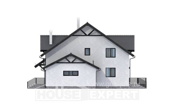 290-003-П Проект двухэтажного дома с мансардным этажом, классический домик из блока Шумиха, House Expert