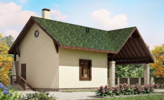 060-001-Л Проект двухэтажного дома с мансардой, гараж, уютный коттедж из твинблока Курган | Проекты домов от House Expert