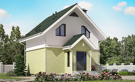 070-001-П Проект двухэтажного дома мансардой, компактный загородный дом из газобетона Шадринск | Проекты домов от House Expert