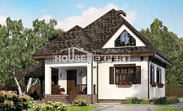 110-002-Л Проект двухэтажного дома с мансардным этажом, гараж, простой дом из поризованных блоков Курган, House Expert