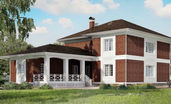 315-001-П Проект двухэтажного дома и гаражом, большой загородный дом из кирпича Шадринск | Проекты домов от House Expert