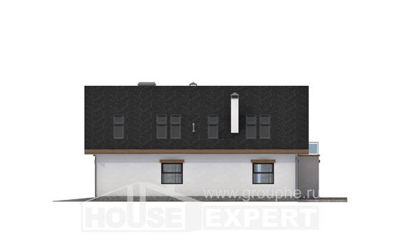 185-005-П Проект двухэтажного дома мансардой и гаражом, современный домик из бризолита Далматово, House Expert