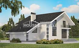 180-001-П Проект двухэтажного дома с мансардным этажом и гаражом, экономичный загородный дом из блока Шадринск, House Expert