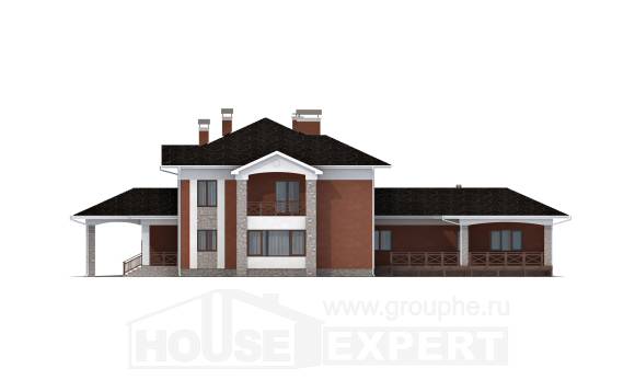 400-002-Л Проект двухэтажного дома, гараж, огромный загородный дом из кирпича Шадринск, House Expert