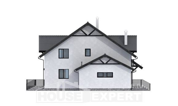 290-003-П Проект двухэтажного дома мансардой, уютный домик из теплоблока Шумиха, House Expert