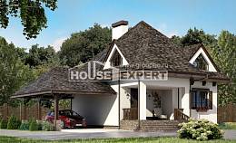 110-002-Л Проект двухэтажного дома мансардой, гараж, классический домик из керамзитобетонных блоков Курган, House Expert