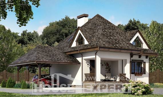 110-002-Л Проект двухэтажного дома мансардой, гараж, классический домик из керамзитобетонных блоков Курган, House Expert