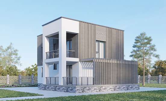 150-017-П Проект двухэтажного дома, классический дом из бризолита Далматово | Проекты домов от House Expert