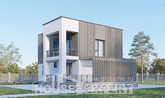 150-017-П Проект двухэтажного дома, современный дом из керамзитобетонных блоков Курган, House Expert