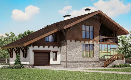 420-001-П Проект трехэтажного дома мансардой и гаражом, классический коттедж из кирпича Шумиха | Проекты домов от House Expert