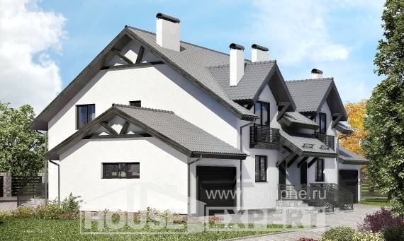 290-003-П Проект двухэтажного дома с мансардой, огромный домик из твинблока Шадринск, House Expert