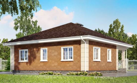 100-001-Л Проект одноэтажного дома, красивый коттедж из теплоблока Шадринск | Проекты одноэтажных домов от House Expert