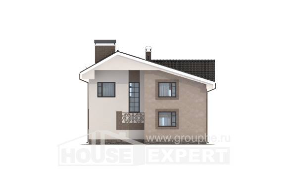 210-003-П Проект двухэтажного дома мансардой, современный коттедж из бризолита Шумиха, House Expert