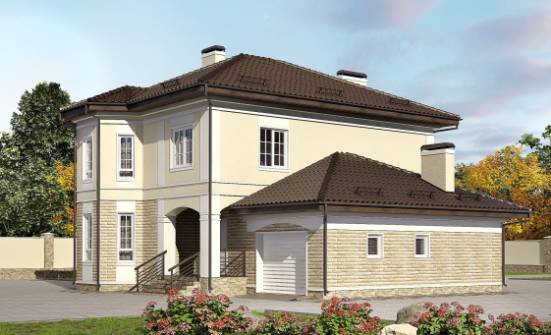 220-007-П Проект двухэтажного дома, гараж, средний домик из кирпича Далматово | Проекты домов от House Expert