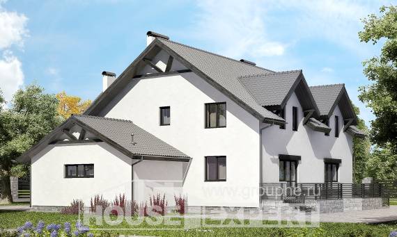 290-003-П Проект двухэтажного дома с мансардным этажом, красивый загородный дом из пеноблока Шадринск, House Expert