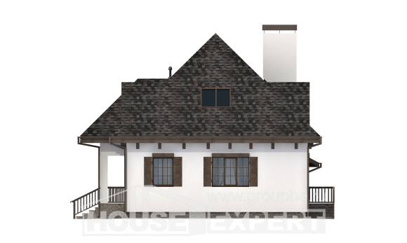 110-002-Л Проект двухэтажного дома с мансардой и гаражом, бюджетный загородный дом из бризолита Шумиха, House Expert