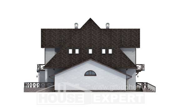 350-001-Л Проект двухэтажного дома с мансардным этажом, гараж, современный загородный дом из пеноблока Шадринск, House Expert