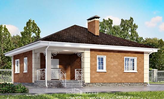 100-001-Л Проект одноэтажного дома, красивый коттедж из теплоблока Шадринск | Проекты одноэтажных домов от House Expert