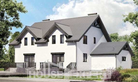 290-003-П Проект двухэтажного дома с мансардой, уютный дом из газобетона Шадринск, House Expert
