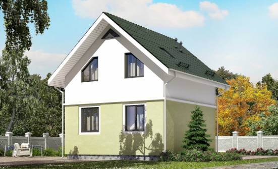 070-001-П Проект двухэтажного дома мансардой, компактный загородный дом из газобетона Шадринск | Проекты домов от House Expert