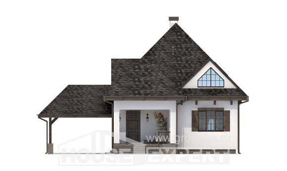 110-002-Л Проект двухэтажного дома мансардный этаж и гаражом, недорогой дом из бризолита Шадринск, House Expert