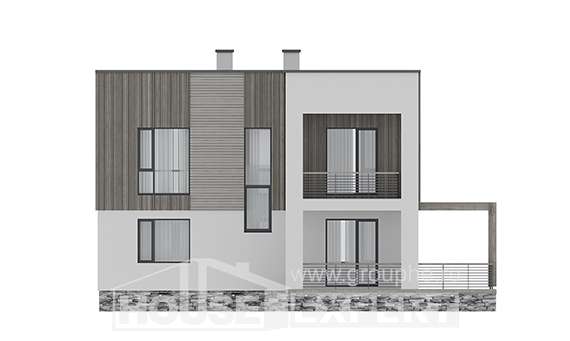 150-017-П Проект двухэтажного дома, небольшой домик из арболита Курган, House Expert