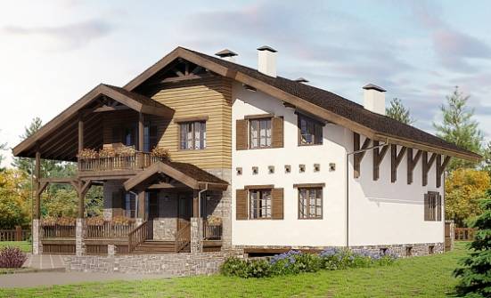 400-004-П Проект трехэтажного дома с мансардой и гаражом, красивый домик из кирпича Далматово | Проекты домов от House Expert