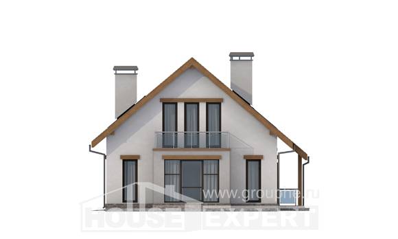 185-005-П Проект двухэтажного дома мансардный этаж и гаражом, просторный коттедж из керамзитобетонных блоков Шумиха, House Expert