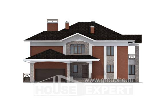 400-002-Л Проект двухэтажного дома, гараж, огромный коттедж из кирпича Шадринск, House Expert
