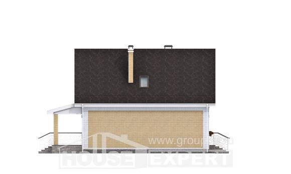 130-004-П Проект двухэтажного дома мансардой, бюджетный загородный дом из твинблока Шадринск, House Expert