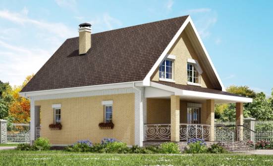 130-004-П Проект двухэтажного дома мансардой, экономичный домик из газобетона Далматово | Проекты домов от House Expert